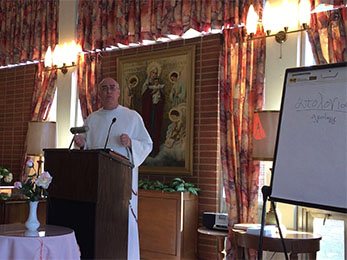 Fr. Carlos Quijano speaks on christians having a reason for the hope within them during a September retreat.